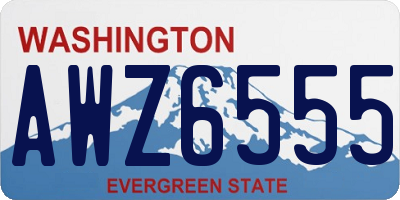 WA license plate AWZ6555