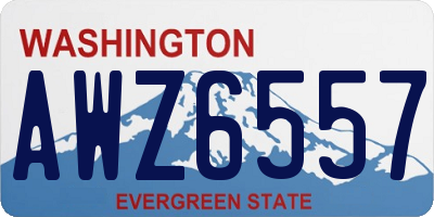 WA license plate AWZ6557