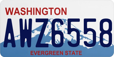 WA license plate AWZ6558
