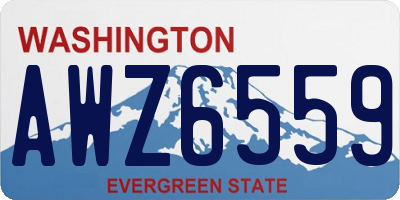 WA license plate AWZ6559