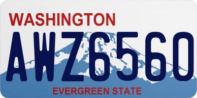 WA license plate AWZ6560