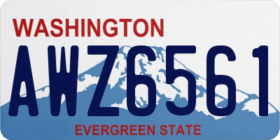 WA license plate AWZ6561