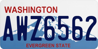 WA license plate AWZ6562