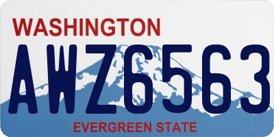 WA license plate AWZ6563