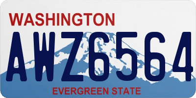 WA license plate AWZ6564