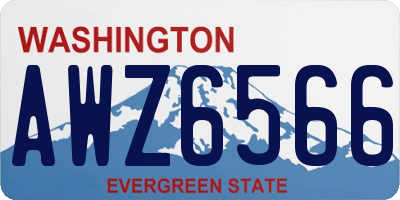WA license plate AWZ6566
