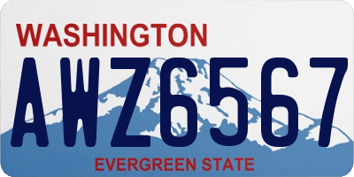 WA license plate AWZ6567