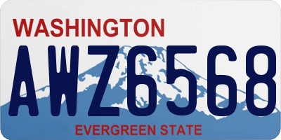 WA license plate AWZ6568