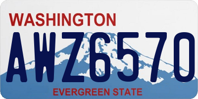 WA license plate AWZ6570