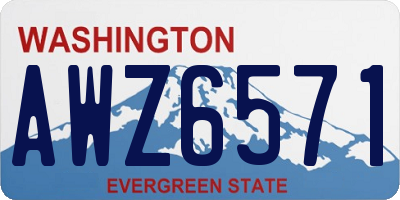WA license plate AWZ6571