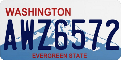 WA license plate AWZ6572