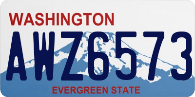 WA license plate AWZ6573