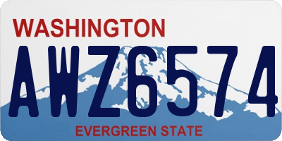 WA license plate AWZ6574