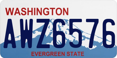 WA license plate AWZ6576