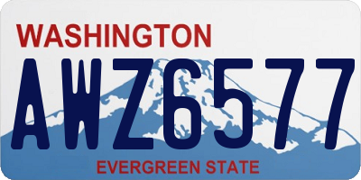 WA license plate AWZ6577