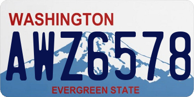 WA license plate AWZ6578