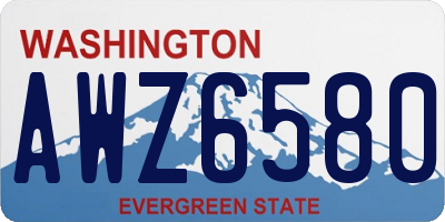 WA license plate AWZ6580