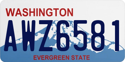 WA license plate AWZ6581