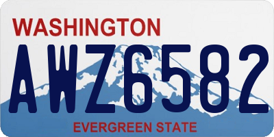 WA license plate AWZ6582