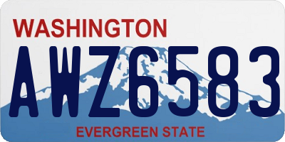 WA license plate AWZ6583