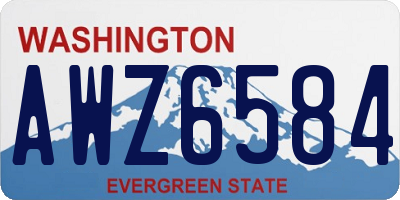 WA license plate AWZ6584