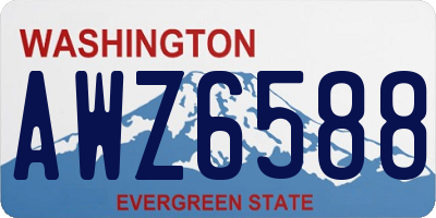 WA license plate AWZ6588