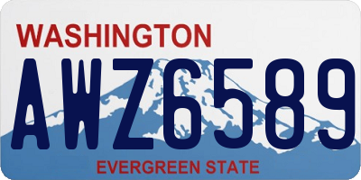 WA license plate AWZ6589
