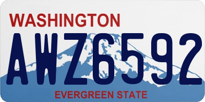 WA license plate AWZ6592