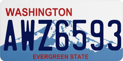 WA license plate AWZ6593