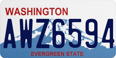 WA license plate AWZ6594