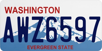 WA license plate AWZ6597