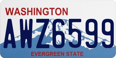 WA license plate AWZ6599