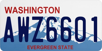 WA license plate AWZ6601