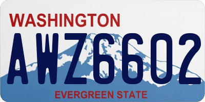 WA license plate AWZ6602