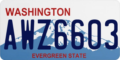 WA license plate AWZ6603