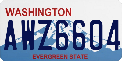 WA license plate AWZ6604