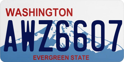 WA license plate AWZ6607