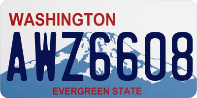 WA license plate AWZ6608