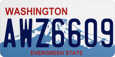 WA license plate AWZ6609