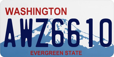 WA license plate AWZ6610