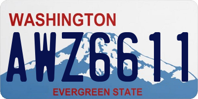 WA license plate AWZ6611