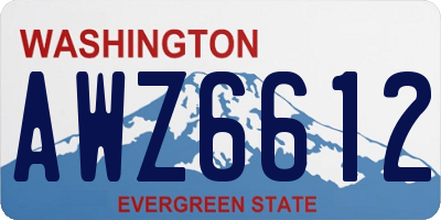 WA license plate AWZ6612