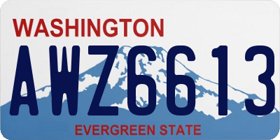 WA license plate AWZ6613