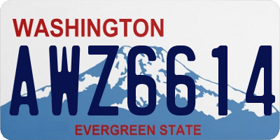 WA license plate AWZ6614
