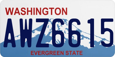 WA license plate AWZ6615