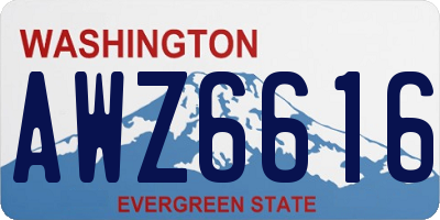 WA license plate AWZ6616