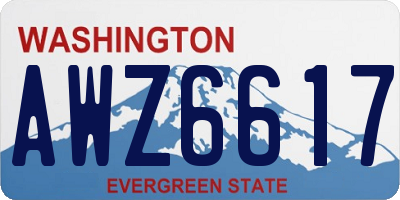 WA license plate AWZ6617