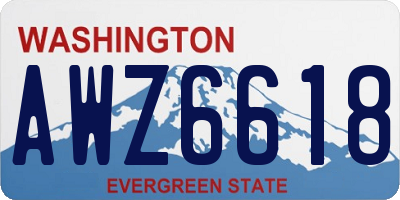 WA license plate AWZ6618