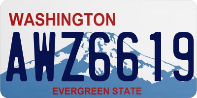 WA license plate AWZ6619