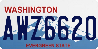 WA license plate AWZ6620
